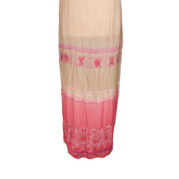 Vintage Etro Beaded Silk Maxi Dress Sleeveless Made in Italy Size 46 Authentic - Picture 6 of 10